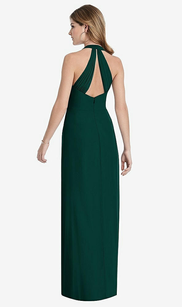 【STYLE: TH029】V-Neck Halter Chiffon Maxi Dress - Taryn【COLOR: Evergreen】