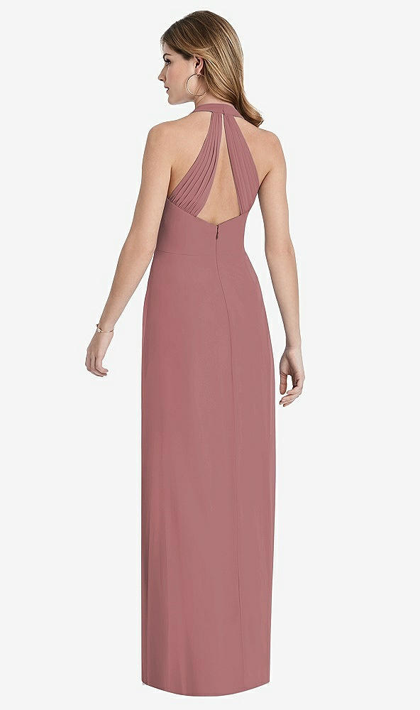 【STYLE: TH029】V-Neck Halter Chiffon Maxi Dress - Taryn【COLOR: Rosewood】