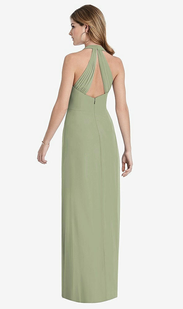 【STYLE: TH029】V-Neck Halter Chiffon Maxi Dress - Taryn【COLOR: Sage】