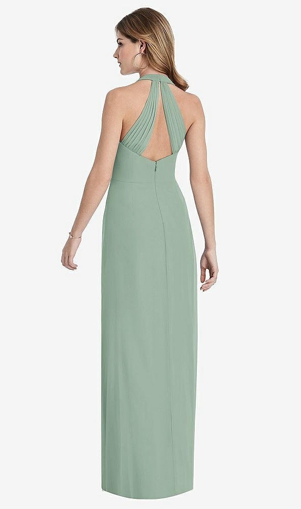 【STYLE: TH029】V-Neck Halter Chiffon Maxi Dress - Taryn【COLOR: Seagrass】