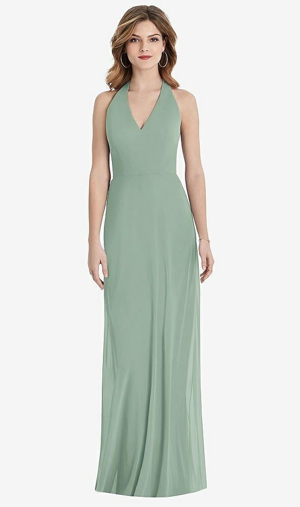 【STYLE: TH029】V-Neck Halter Chiffon Maxi Dress - Taryn【COLOR: Seagrass】