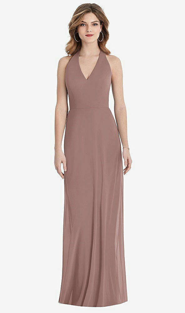 【STYLE: TH029】V-Neck Halter Chiffon Maxi Dress - Taryn【COLOR: Sienna】