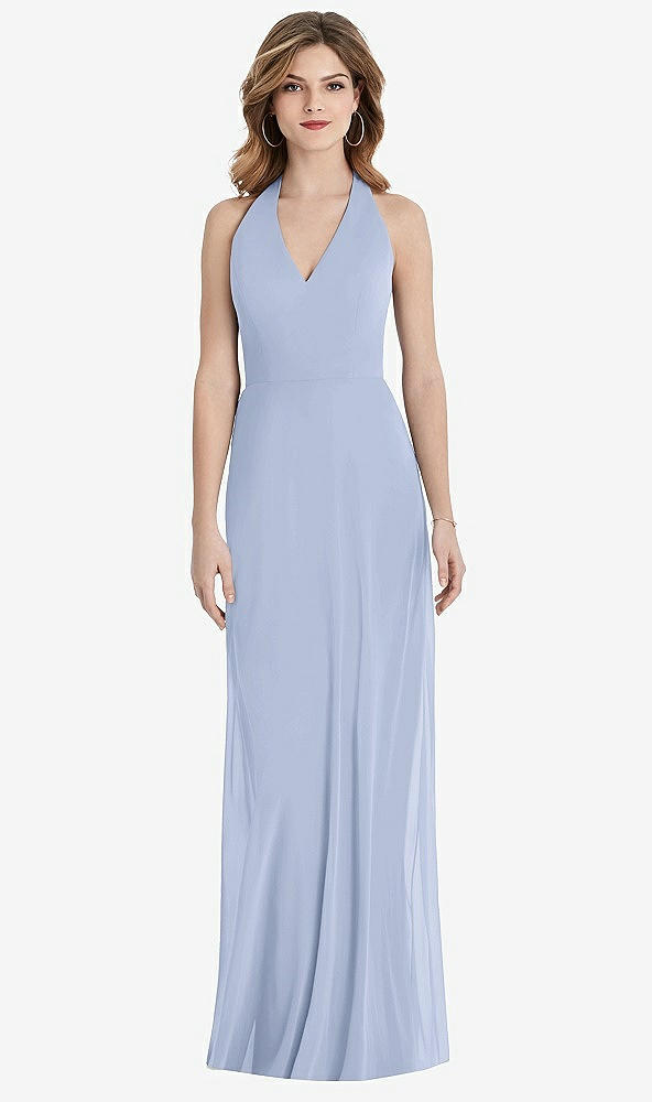 【STYLE: TH029】V-Neck Halter Chiffon Maxi Dress - Taryn【COLOR: Sky Blue】