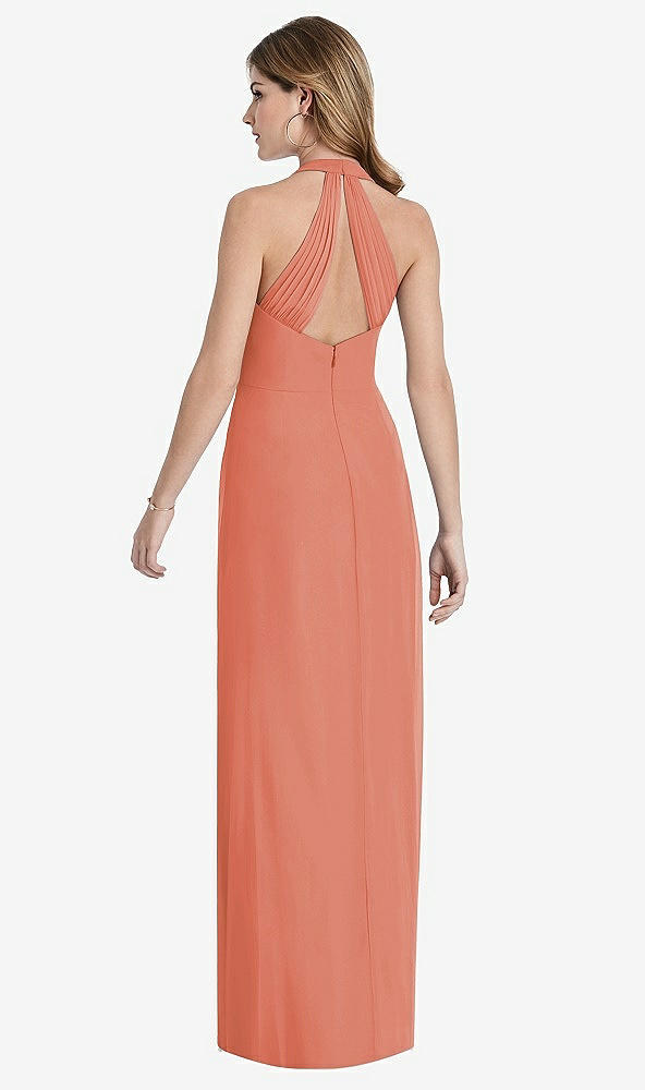 【STYLE: TH029】V-Neck Halter Chiffon Maxi Dress - Taryn【COLOR: Terracotta Copper】