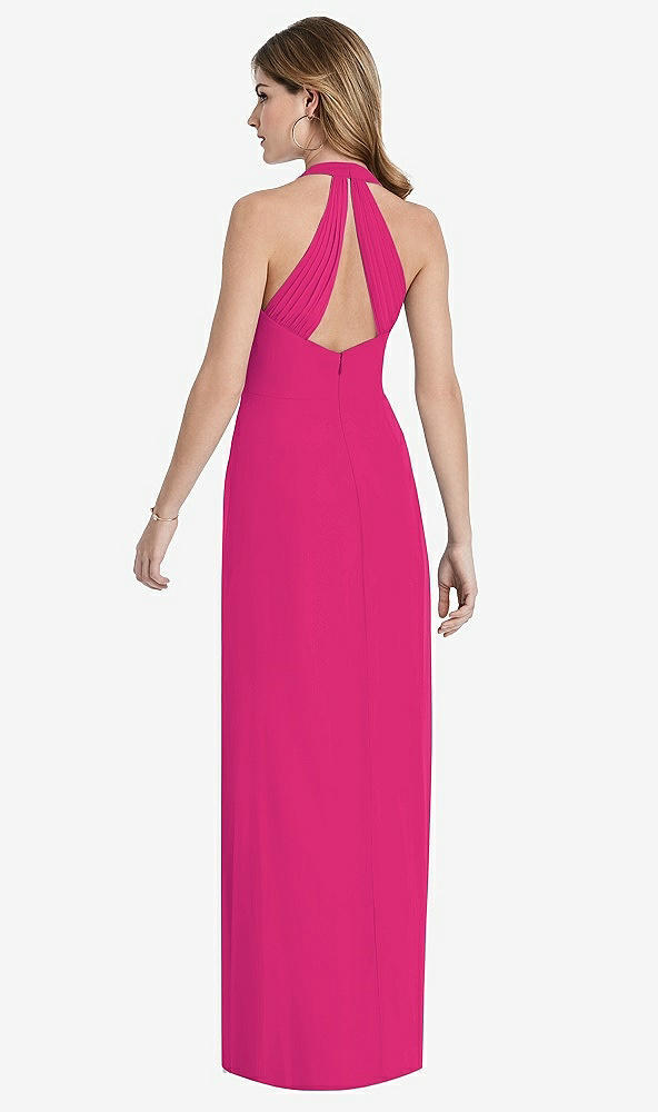 【STYLE: TH029】V-Neck Halter Chiffon Maxi Dress - Taryn【COLOR: Think Pink】