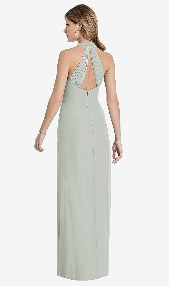 【STYLE: TH029】V-Neck Halter Chiffon Maxi Dress - Taryn【COLOR: Willow Green】