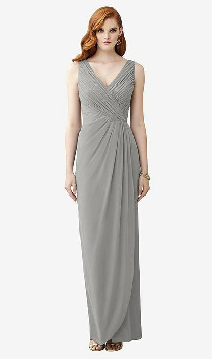 【STYLE: TH030】Sleeveless Draped Faux Wrap Maxi Dress - Dahlia【COLOR: Chelsea Gray】