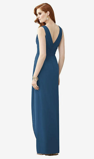 【NEW】【STYLE: TH030】ノースリーブ ドレープ フェイク ラップ マキシ ドレス  -  ダリア【COLOR: Dusk Blue】【SIZE: 00-30W】