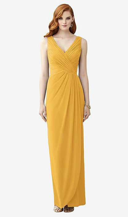 【NEW】【STYLE: TH030】ノースリーブ ドレープ フェイク ラップ マキシ ドレス  -  ダリア【COLOR: NYC Yellow】【SIZE: 00-30W】