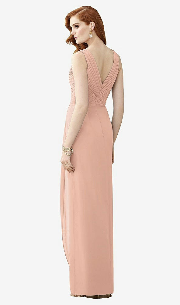 【STYLE: TH030】Sleeveless Draped Faux Wrap Maxi Dress - Dahlia【COLOR: Pale Peach】