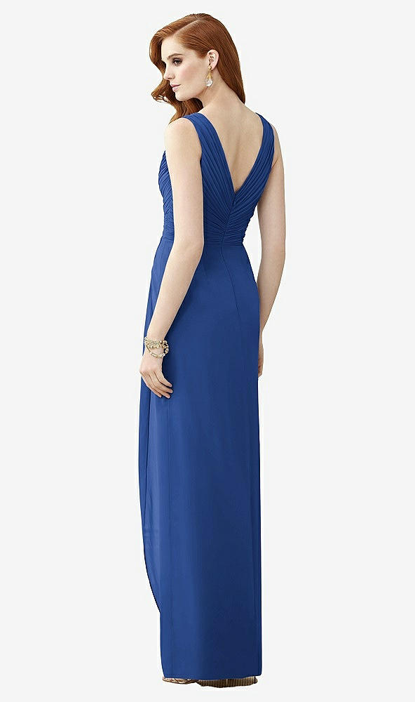 【STYLE: TH030】Sleeveless Draped Faux Wrap Maxi Dress - Dahlia【COLOR: Classic Blue】