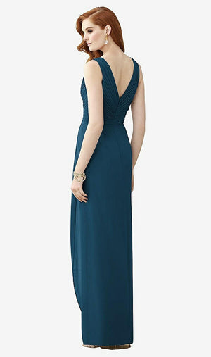 【STYLE: TH030】Sleeveless Draped Faux Wrap Maxi Dress - Dahlia【COLOR: Atlantic Blue】