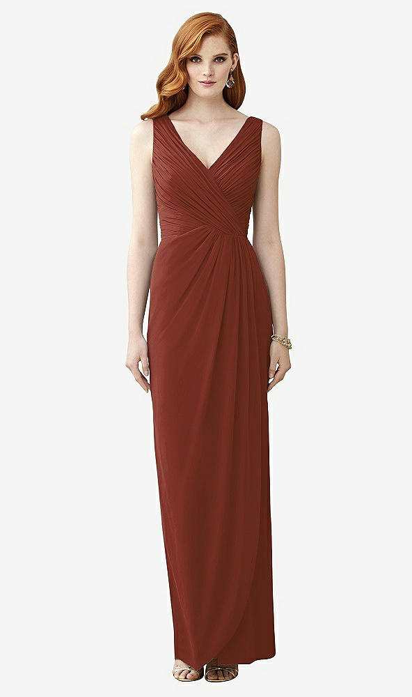 【STYLE: TH030】Sleeveless Draped Faux Wrap Maxi Dress - Dahlia【COLOR: Auburn Moon】