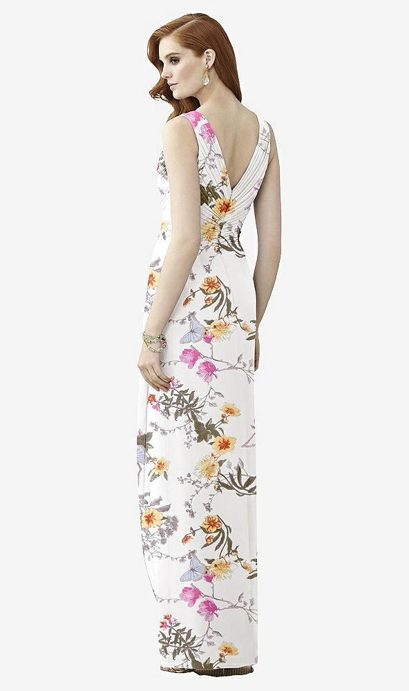 【STYLE: TH030】Sleeveless Draped Faux Wrap Maxi Dress - Dahlia【COLOR: Butterfly Botanica Ivory】