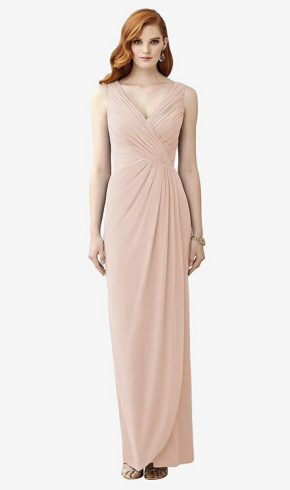 【STYLE: TH030】Sleeveless Draped Faux Wrap Maxi Dress - Dahlia【COLOR: Cameo】