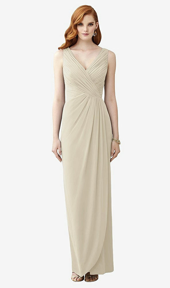 【STYLE: TH030】Sleeveless Draped Faux Wrap Maxi Dress - Dahlia【COLOR: Champagne】