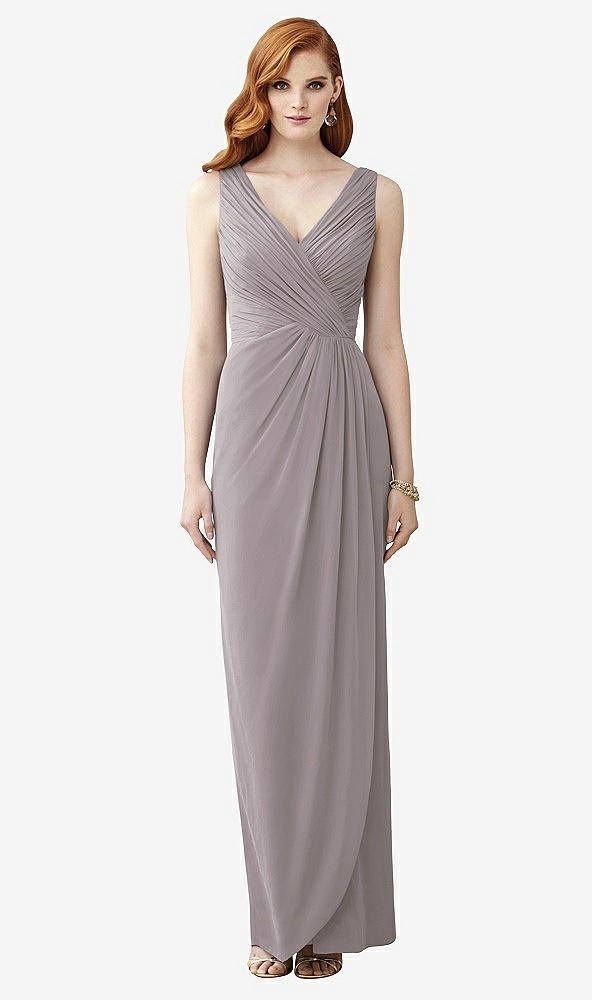 【NEW】【STYLE: TH030】ノースリーブ ドレープ フェイク ラップ マキシ ドレス  -  ダリア【COLOR: Cashmere Gray】【SIZE: 00-30W】