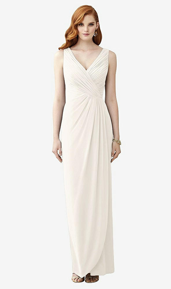 【NEW】【STYLE: TH030】ノースリーブ ドレープ フェイク ラップ マキシ ドレス  -  ダリア【COLOR: Ivory】【SIZE: 00-30W】