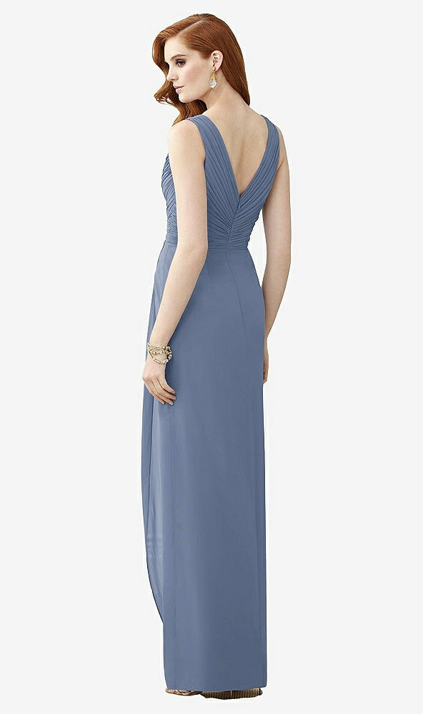 【STYLE: TH030】Sleeveless Draped Faux Wrap Maxi Dress - Dahlia【COLOR: Larkspur Blue】