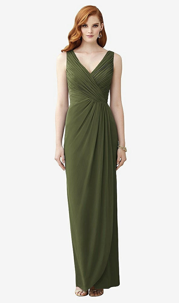 【STYLE: TH030】Sleeveless Draped Faux Wrap Maxi Dress - Dahlia【COLOR: Olive Green】
