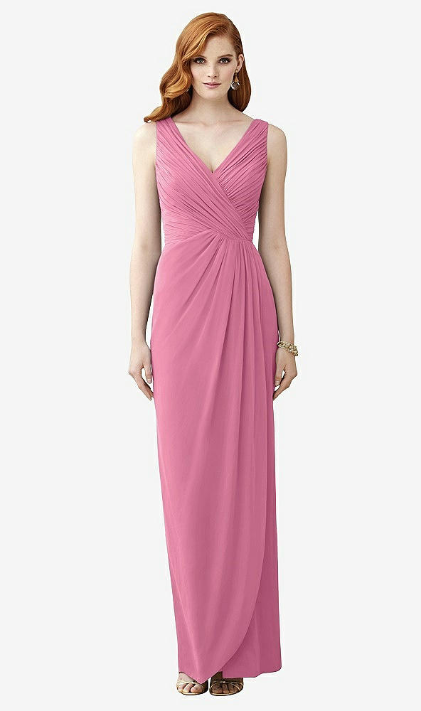 【NEW】【STYLE: TH030】ノースリーブ ドレープ フェイク ラップ マキシ ドレス  -  ダリア【COLOR: Orchid Pink】【SIZE: 00-30W】