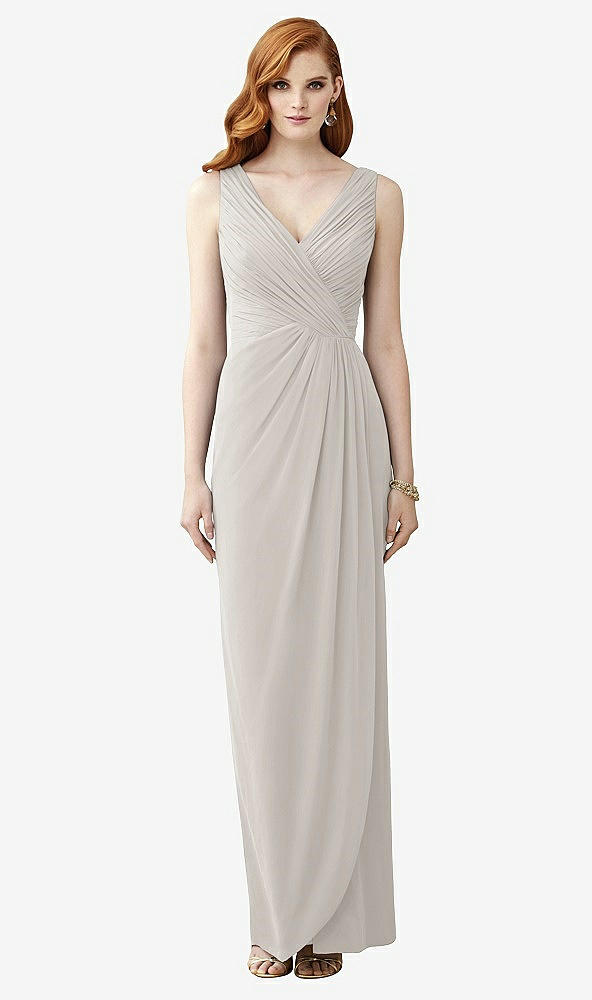 【STYLE: TH030】Sleeveless Draped Faux Wrap Maxi Dress - Dahlia【COLOR: Oyster】