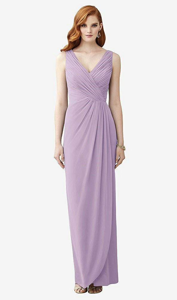 【STYLE: TH030】Sleeveless Draped Faux Wrap Maxi Dress - Dahlia【COLOR: Pale Purple】