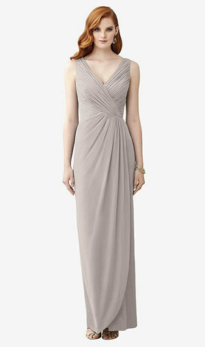 【STYLE: TH030】Sleeveless Draped Faux Wrap Maxi Dress - Dahlia【COLOR: Taupe】