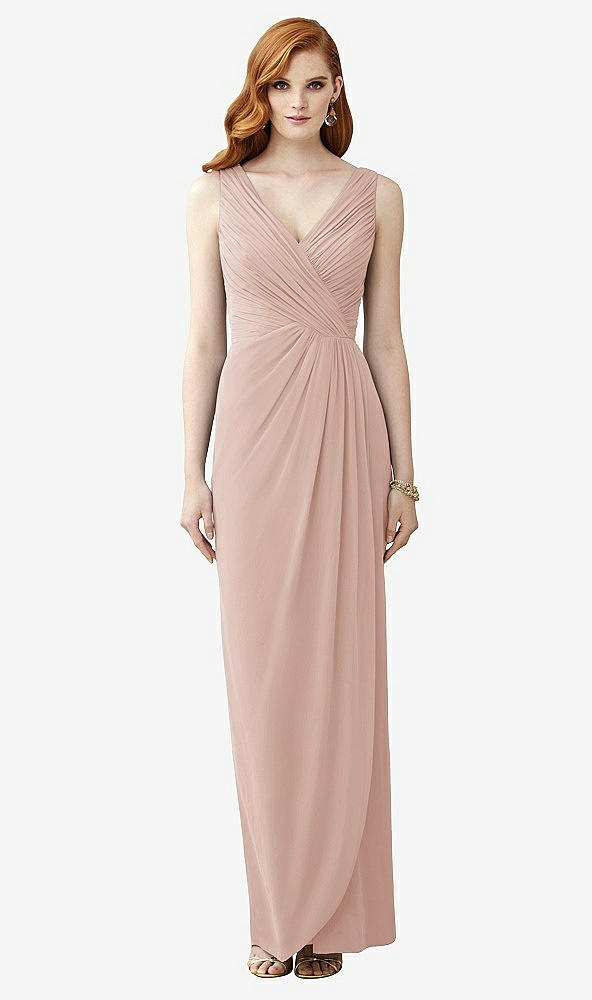 【STYLE: TH030】Sleeveless Draped Faux Wrap Maxi Dress - Dahlia【COLOR: Toasted Sugar】