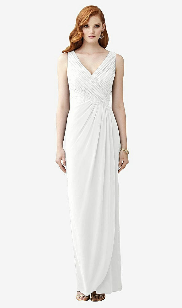 【NEW】【STYLE: TH030】ノースリーブ ドレープ フェイク ラップ マキシ ドレス  -  ダリア【COLOR: White】【SIZE: 00-30W】