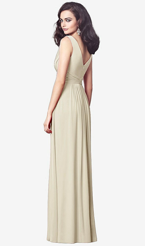 【STYLE: TH031】Draped V-Neck Shirred Chiffon Maxi Dress【COLOR: Champagne】