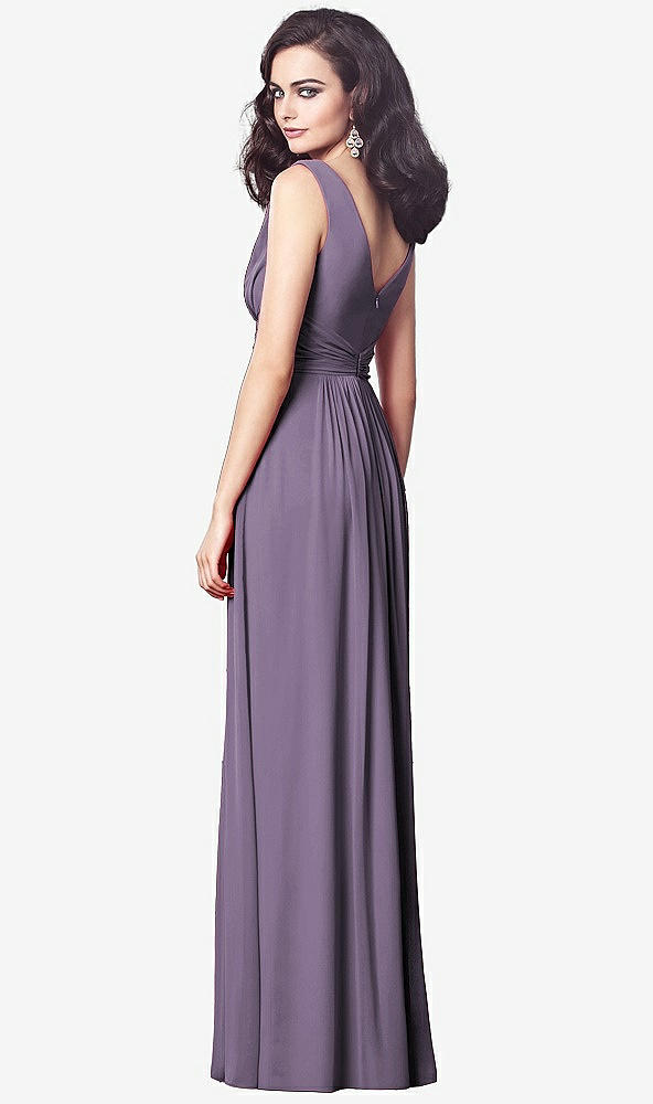 【STYLE: TH031】Draped V-Neck Shirred Chiffon Maxi Dress【COLOR: Lavender】
