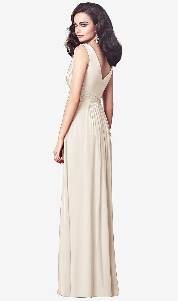 【STYLE: TH031】Draped V-Neck Shirred Chiffon Maxi Dress【COLOR: Oat】