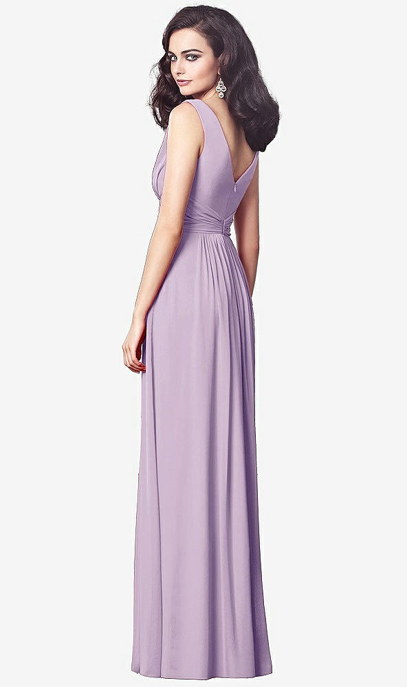 【STYLE: TH031】Draped V-Neck Shirred Chiffon Maxi Dress【COLOR: Pale Purple】