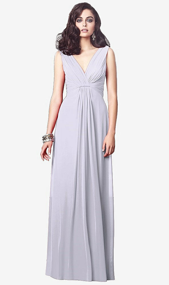 【NEW】【STYLE: TH031】ドレープ Vネック シアレッド シフォン マキシ ドレス【COLOR: Silver Dove】【SIZE: 00-30W】
