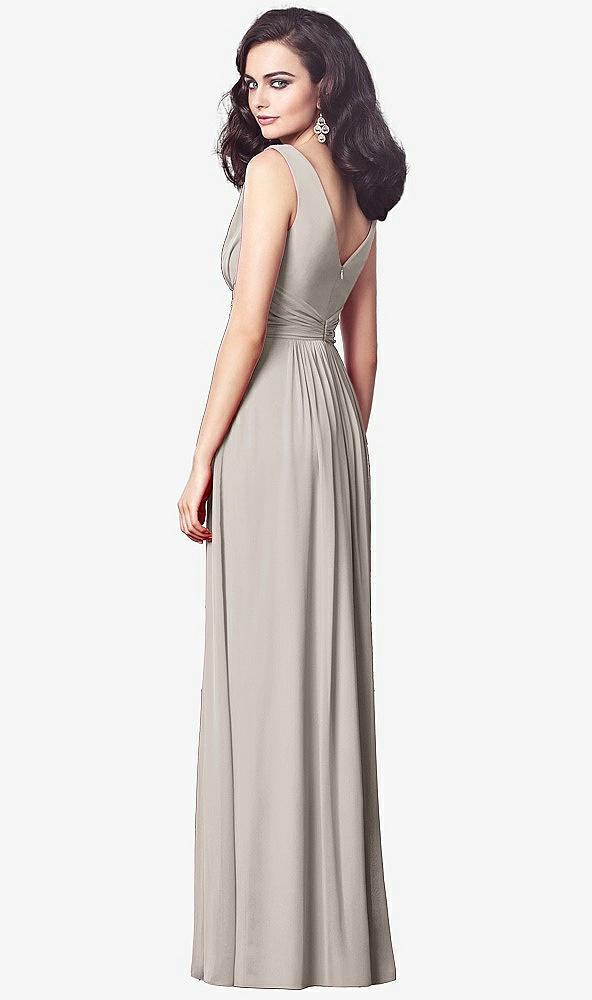 【STYLE: TH031】Draped V-Neck Shirred Chiffon Maxi Dress【COLOR: Taupe】