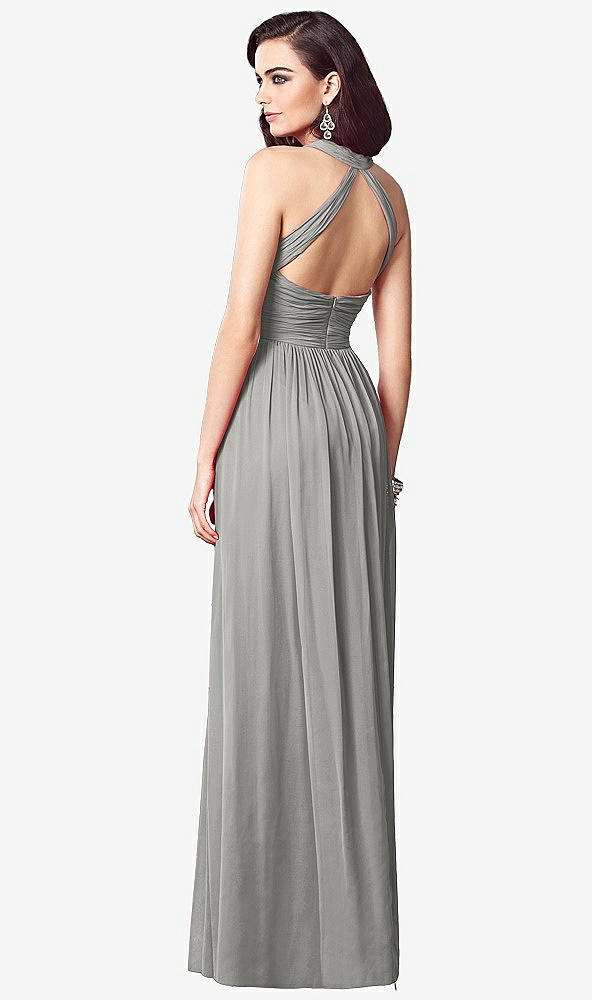 【STYLE: TH032】Ruched Halter Open-Back Maxi Dress - Jada【COLOR: Chelsea Gray】