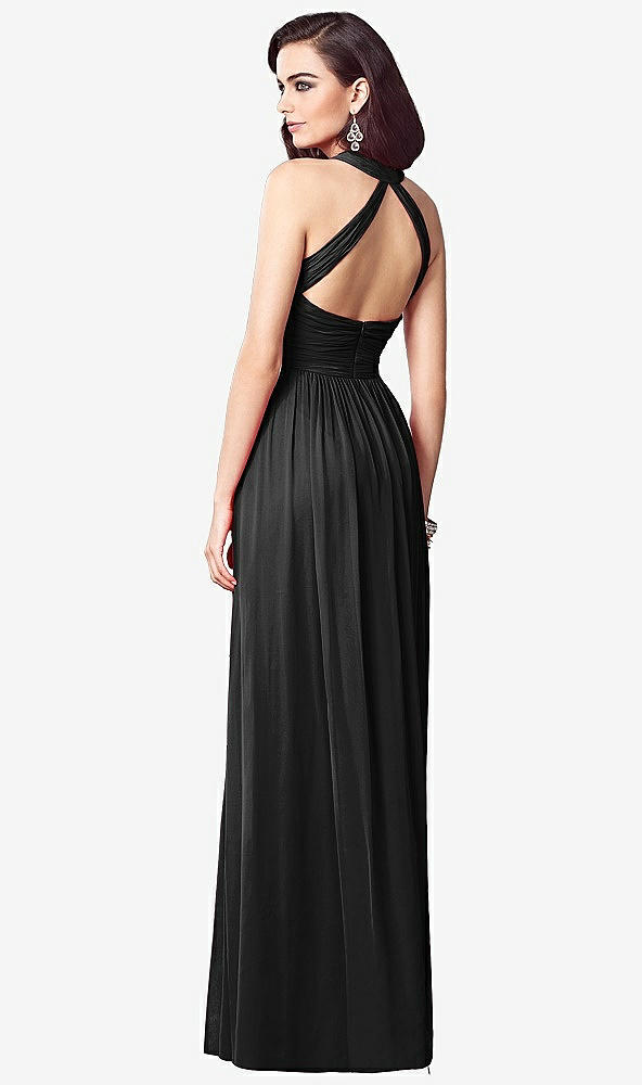 【STYLE: TH032】Ruched Halter Open-Back Maxi Dress - Jada【COLOR: Black】