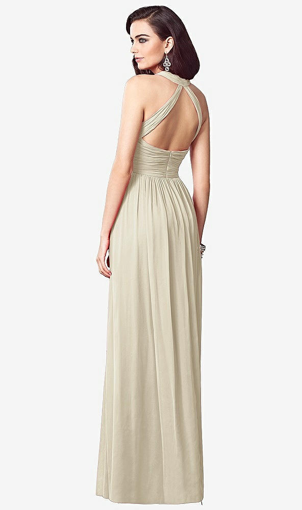 【STYLE: TH032】Ruched Halter Open-Back Maxi Dress - Jada【COLOR: Champagne】
