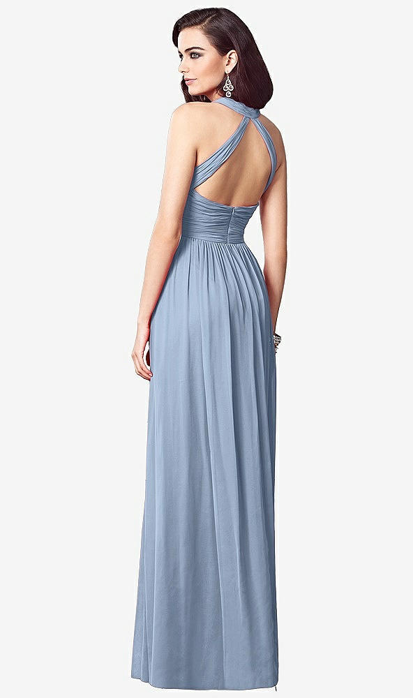 【STYLE: TH032】Ruched Halter Open-Back Maxi Dress - Jada【COLOR: Cloudy】