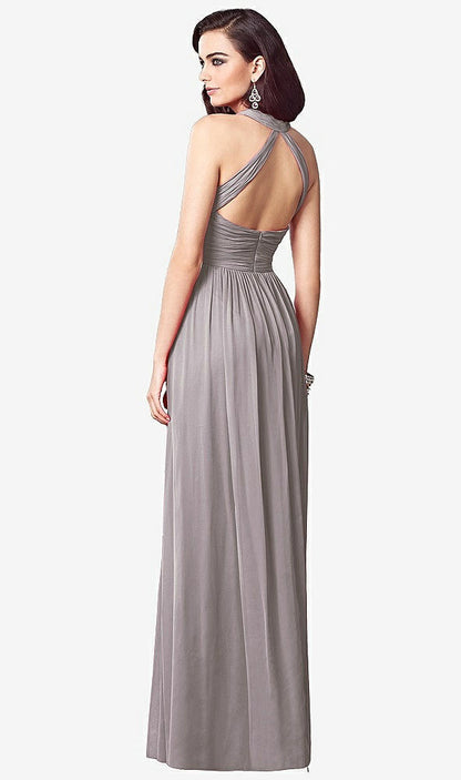 【STYLE: TH032】Ruched Halter Open-Back Maxi Dress - Jada【COLOR: Cashmere Gray】