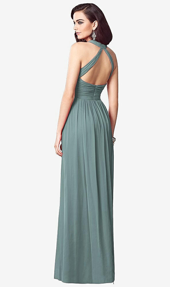 【STYLE: TH032】Ruched Halter Open-Back Maxi Dress - Jada【COLOR: Icelandic】