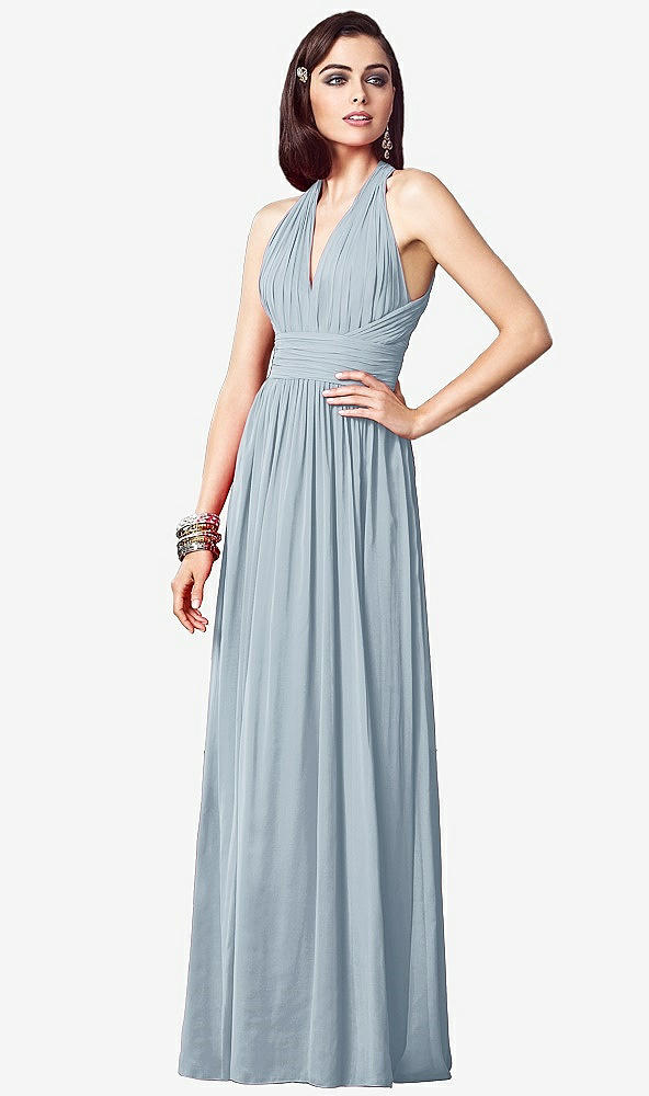 【STYLE: TH032】Ruched Halter Open-Back Maxi Dress - Jada【COLOR: Mist】