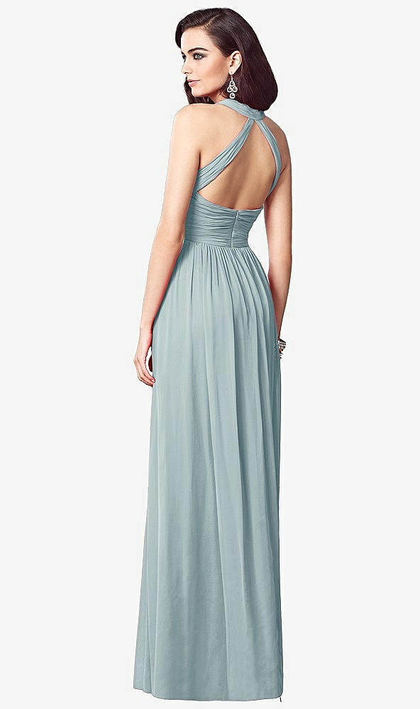 【STYLE: TH032】Ruched Halter Open-Back Maxi Dress - Jada【COLOR: Morning Sky】