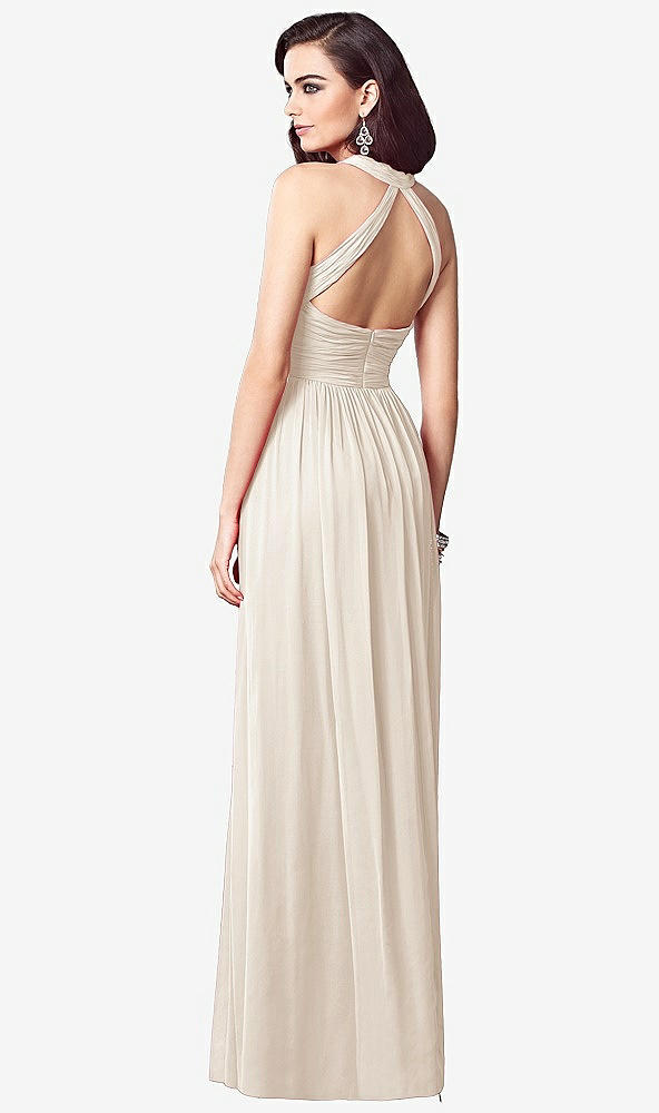 【STYLE: TH032】Ruched Halter Open-Back Maxi Dress - Jada【COLOR: Oat】