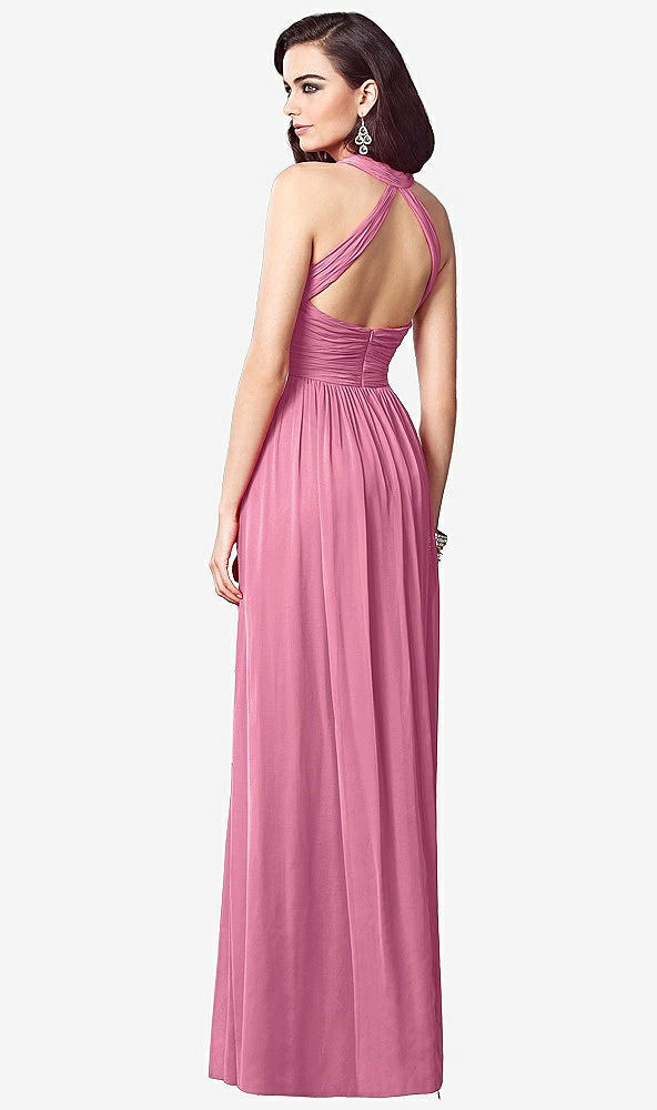 【STYLE: TH032】Ruched Halter Open-Back Maxi Dress - Jada【COLOR: Orchid Pink】