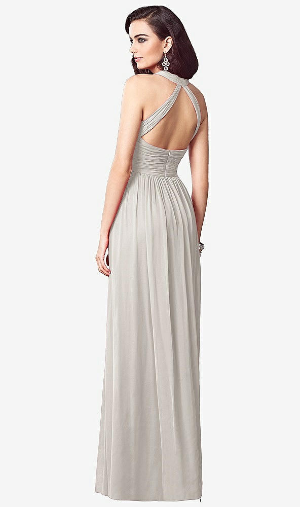 【STYLE: TH032】Ruched Halter Open-Back Maxi Dress - Jada【COLOR: Oyster】