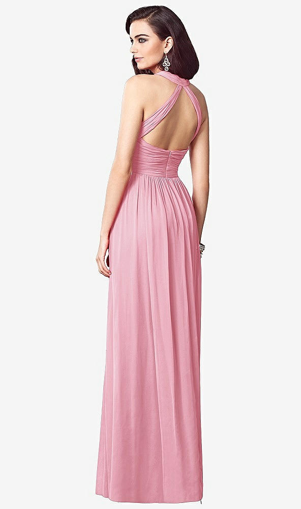 【STYLE: TH032】Ruched Halter Open-Back Maxi Dress - Jada【COLOR: Peony Pink】