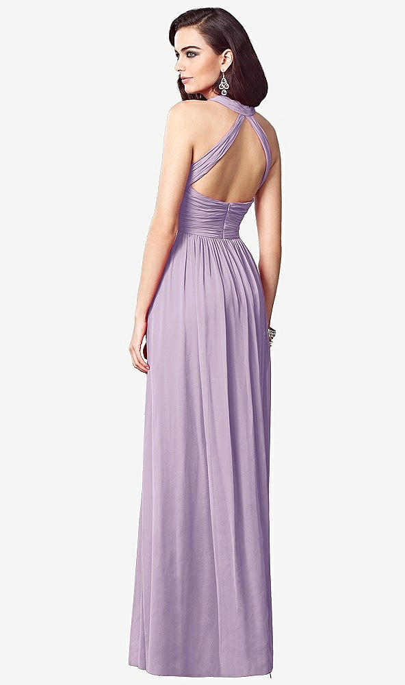 【STYLE: TH032】Ruched Halter Open-Back Maxi Dress - Jada【COLOR: Pale Purple】