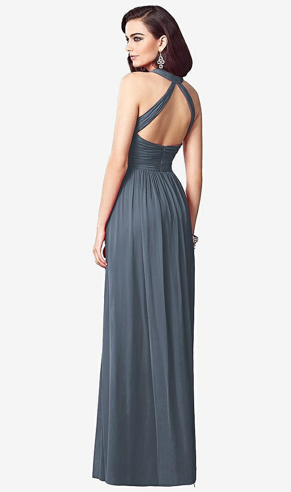 【STYLE: TH032】Ruched Halter Open-Back Maxi Dress - Jada【COLOR: Silverstone】